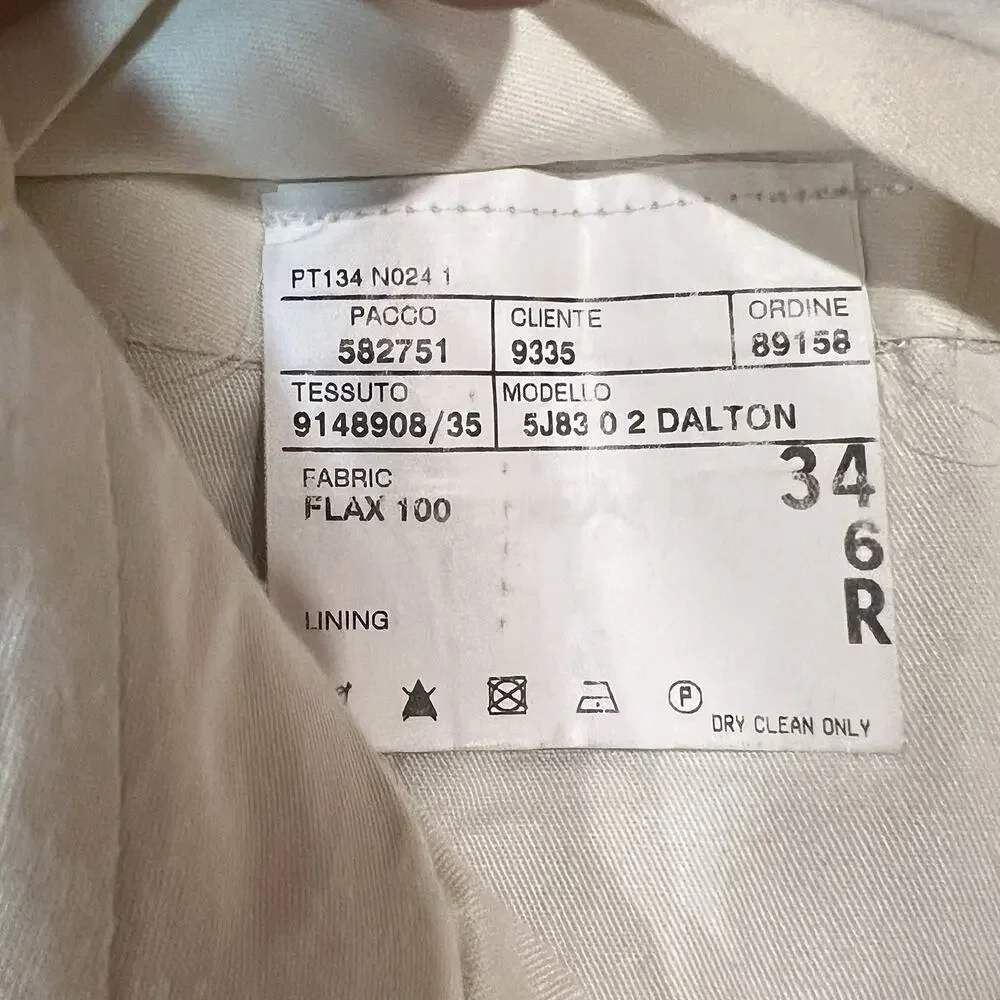 Polo Ralph Lauren 100% Flax Pleated Dress Pants ITALY 34x30 Andrew Style